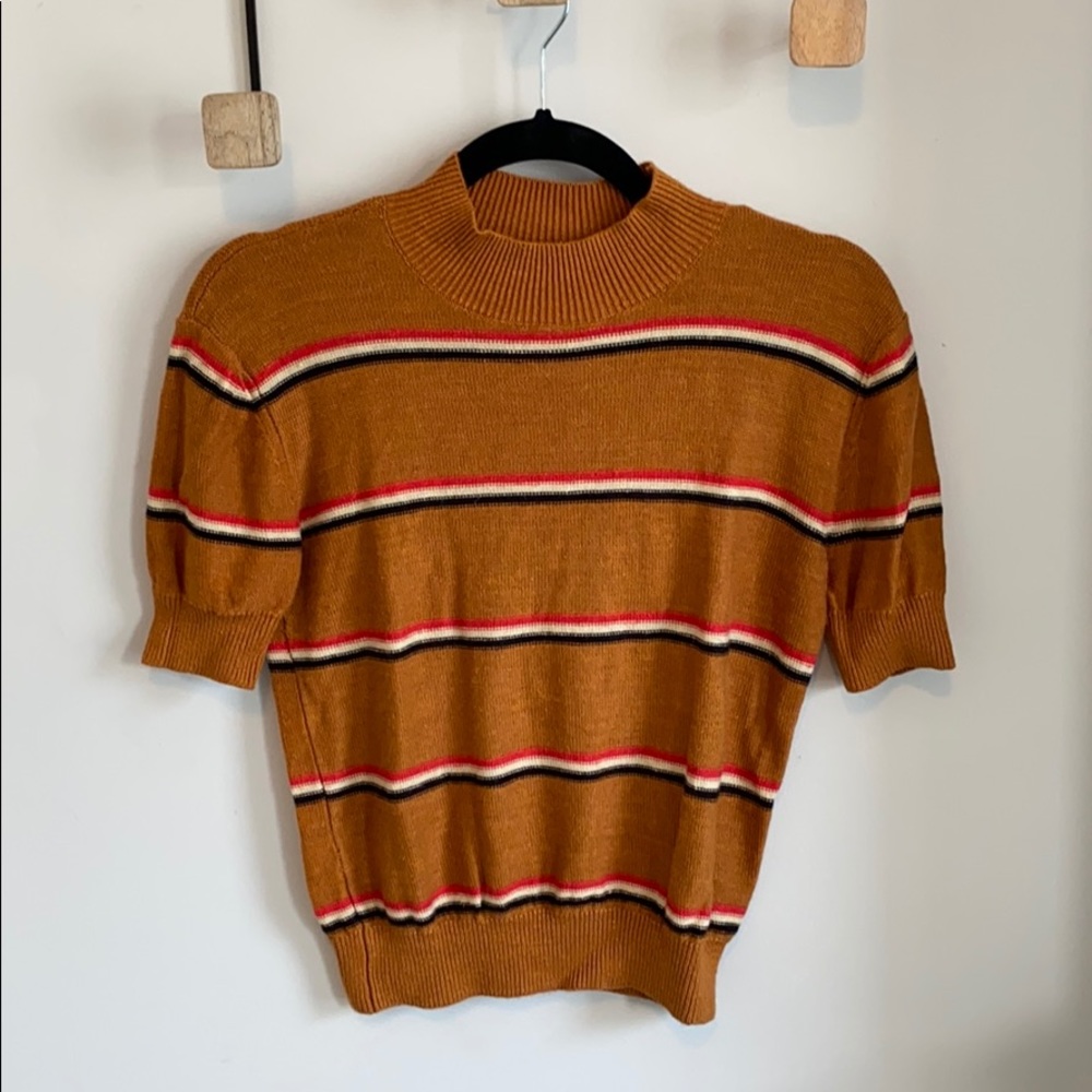 Free People Turtle Neck Short Sleeve Sweater